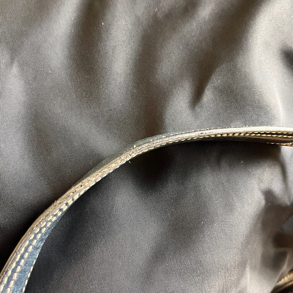 PRADA Navy Blue Nylon Embossed Leather Logo Hobo Bag - Picture 14 of 16